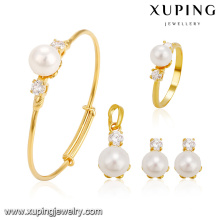 64241 xuping China Wholesale Fashion dubai gold jewelry pearl set gift for children